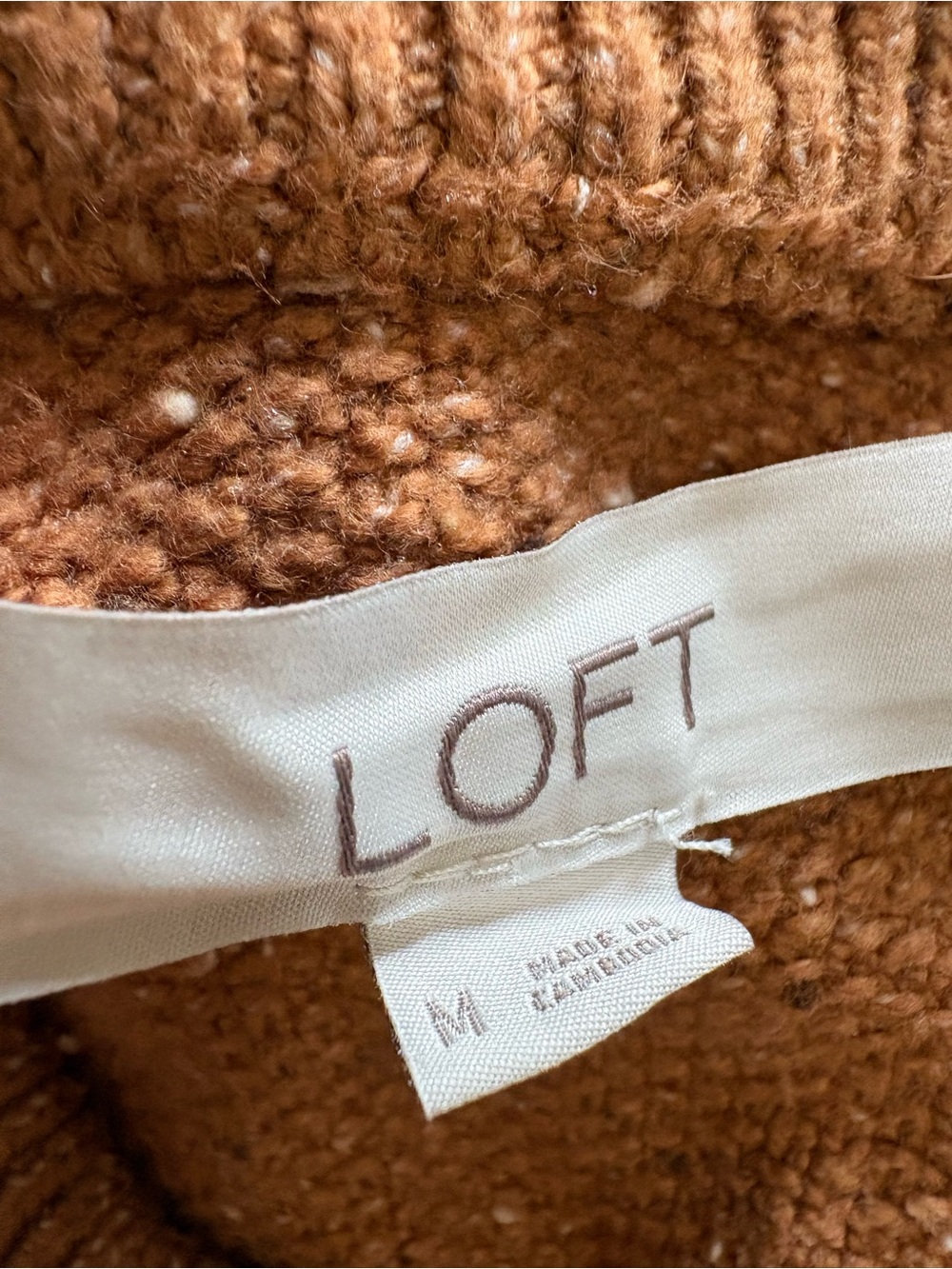 LOFT Rust Brown Button-Front Cardigan - Picture 3 of 6